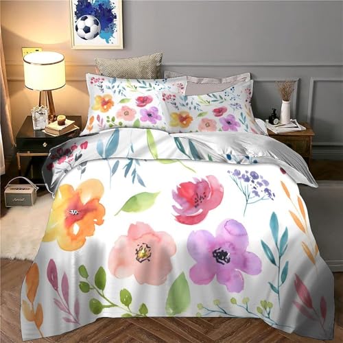 Parure de lit hypoallergique bleu-vert housse de couette double 200x200 ultra douce - 6