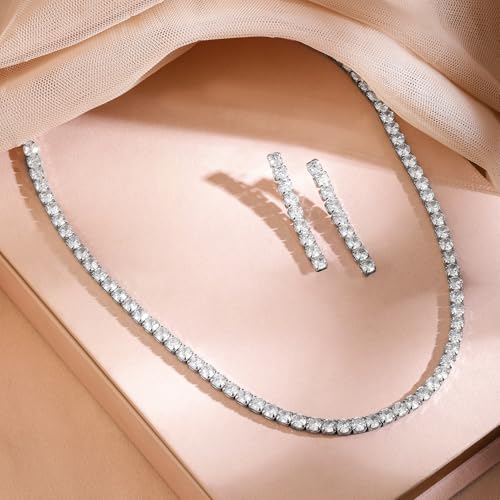 Image of Rubans AD Zircon Bridal Bold Statement Necklace Set Stylish