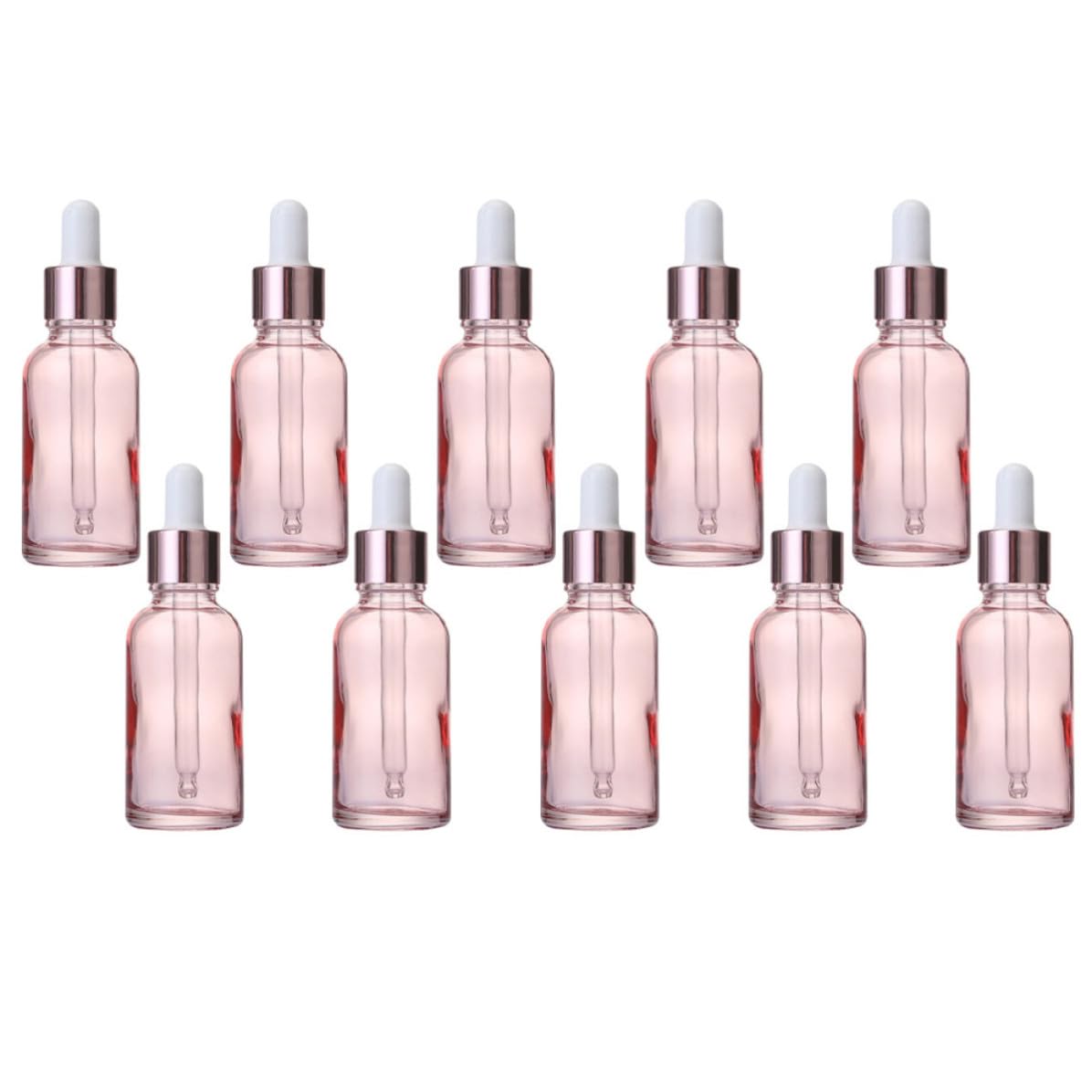 30 Pezzi Boccetta Contagocce in Vetro Rosa 20ml Portatile