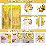 Black and Gold Birthday Decorations for Men Women, Black Gold Party Decorations Kit with Happy Birthday Banner Backdrop Tablecloth Foil Curtains Balloons Arch, Happy Bday Party Supplies for Him - Image 4