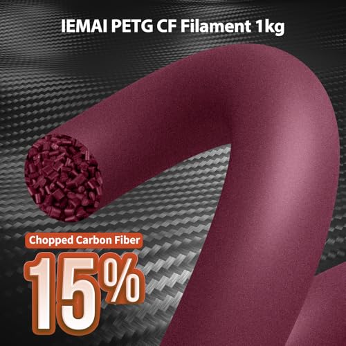 Image of IEMAI Carbon Fiber PETG Filament 1.75mm Matte Red 1KG, PETG-CF 3D Printer Filament with Dimensional Stability & Low Warpage, High Stiffness, Heat Resistant, Easy Print