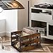 YINMIT Vinyl Record Storage, Large LP Vinyl Record Storage Crate, Metal & Wooden Record Holder, Cube Record Organizer Box, Holds up to 80+ Records