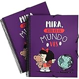 Carpeta de fundas con espiral y cierre de gomas elásticas.