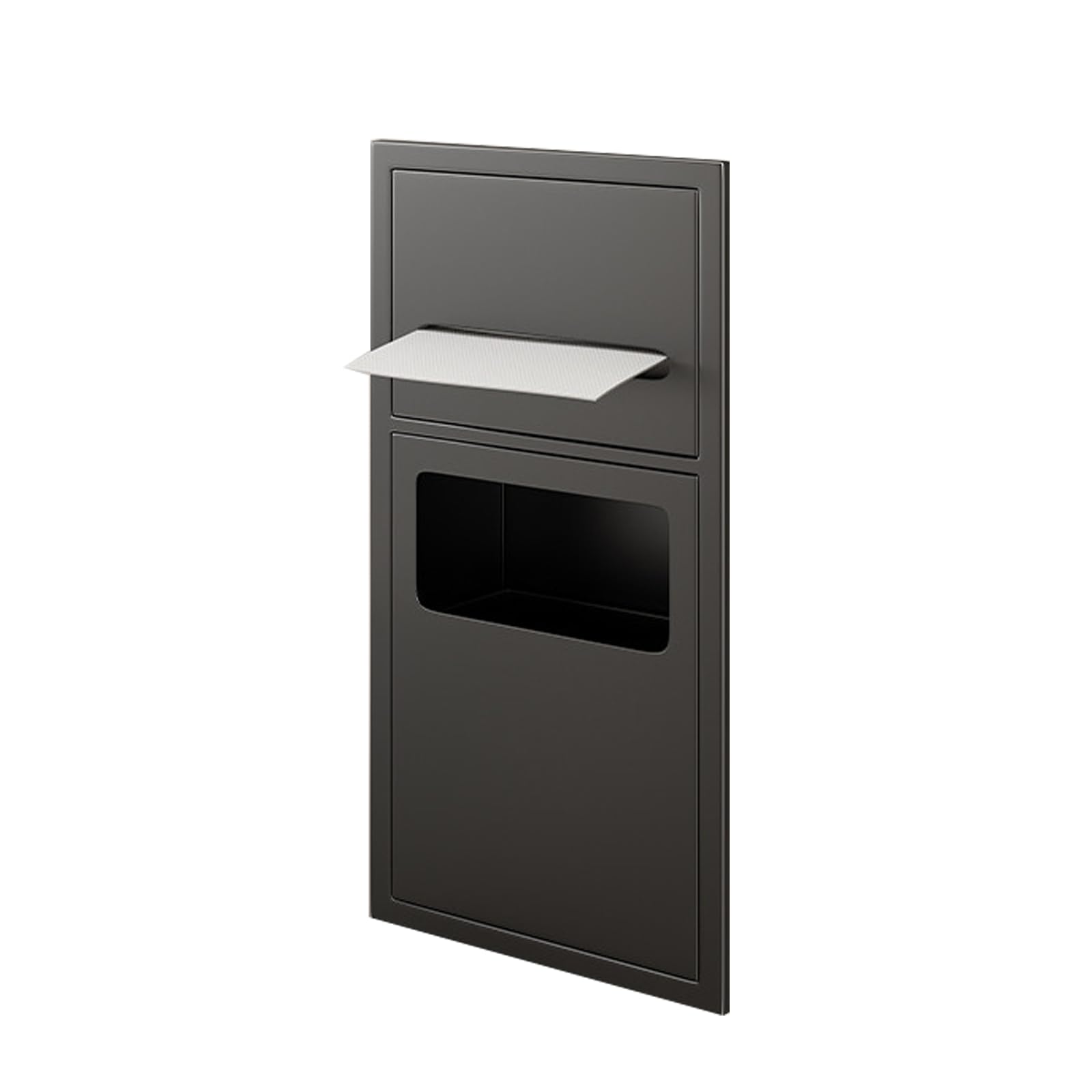 Porte-papier toilette et douche ultra fin en acier inoxydable avec poubelle intégrée – Armoire de salle de bain moderne peu encombrante pour une organisation efficace et un design élégant