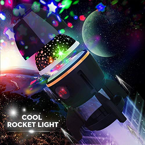 Aisuo Starry Night Light for Kids, Rechargeable Lighting Lamp with Timer, Remote Control & Rotating, Ideal Gift for Girls, Friends.(Black and Yellow)