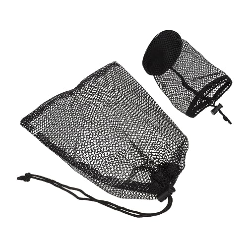 Toyvian 2Pcs Portable Mesh Bag Capacity Storage Pouch for Golf Balls Tennis Baseballs Durable Lightweight Easy to Carry with Drawstring Design for Sports Equipment