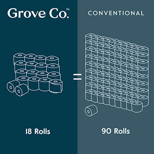 Grove Co. Bamboo Toilet Paper Tree Free & Septic Safe Bath Tissue, Ultra Soft, Durable, & Absorbent 3 Ply Sheets (1 Roll = 44.4 sq ft) Bulk Toilet Paper (Pack of 18 Rolls) - Thumbnail 4