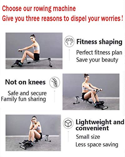 Image of Foldable Rowing Machines Rowing Machine for Home Use Foldable Indoor Rowing Machine Rowing Bench Abdominal Fitness Equipment Hd Data Display 90 Folding Storage Double Track