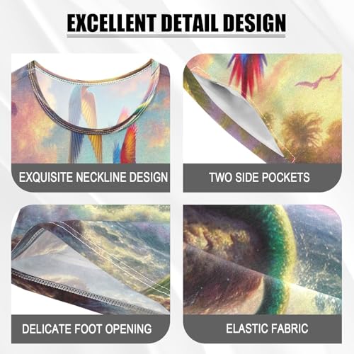 Summer Mermaid Beach Pajama Set Short Sleeve PJS 2 Piece Summer Pajamas Shorts Sets Cotton 5Y4