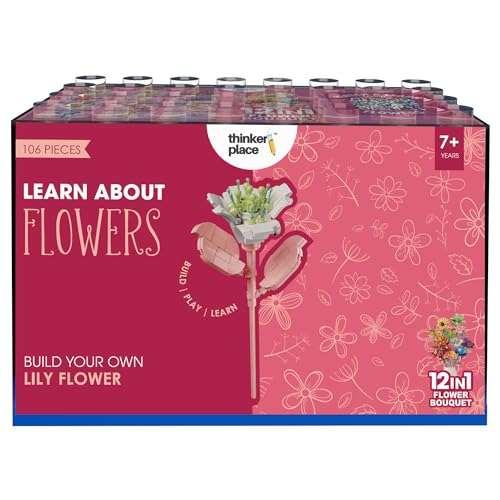Image of STEM Lily Flower Building Blocks Set (106 Pcs, 12-in-1) | DIY Flower Pen Stand Kit for Kids 6+ Years (Boys & Girls) | Creative Craft & Learning Toy | Ideal Gift for Kids