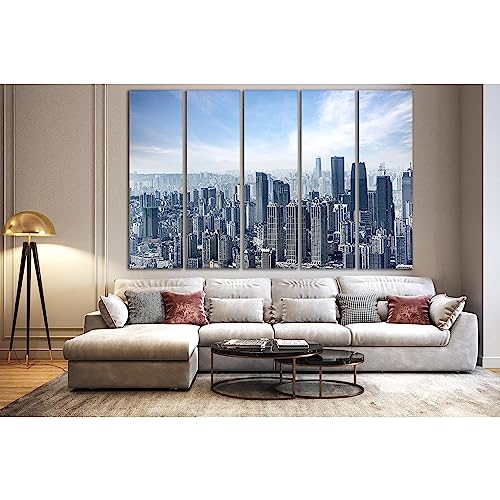 ZELLART City Buildings Skyline №SL372 Impression sur toile décoration murale 115x75cm