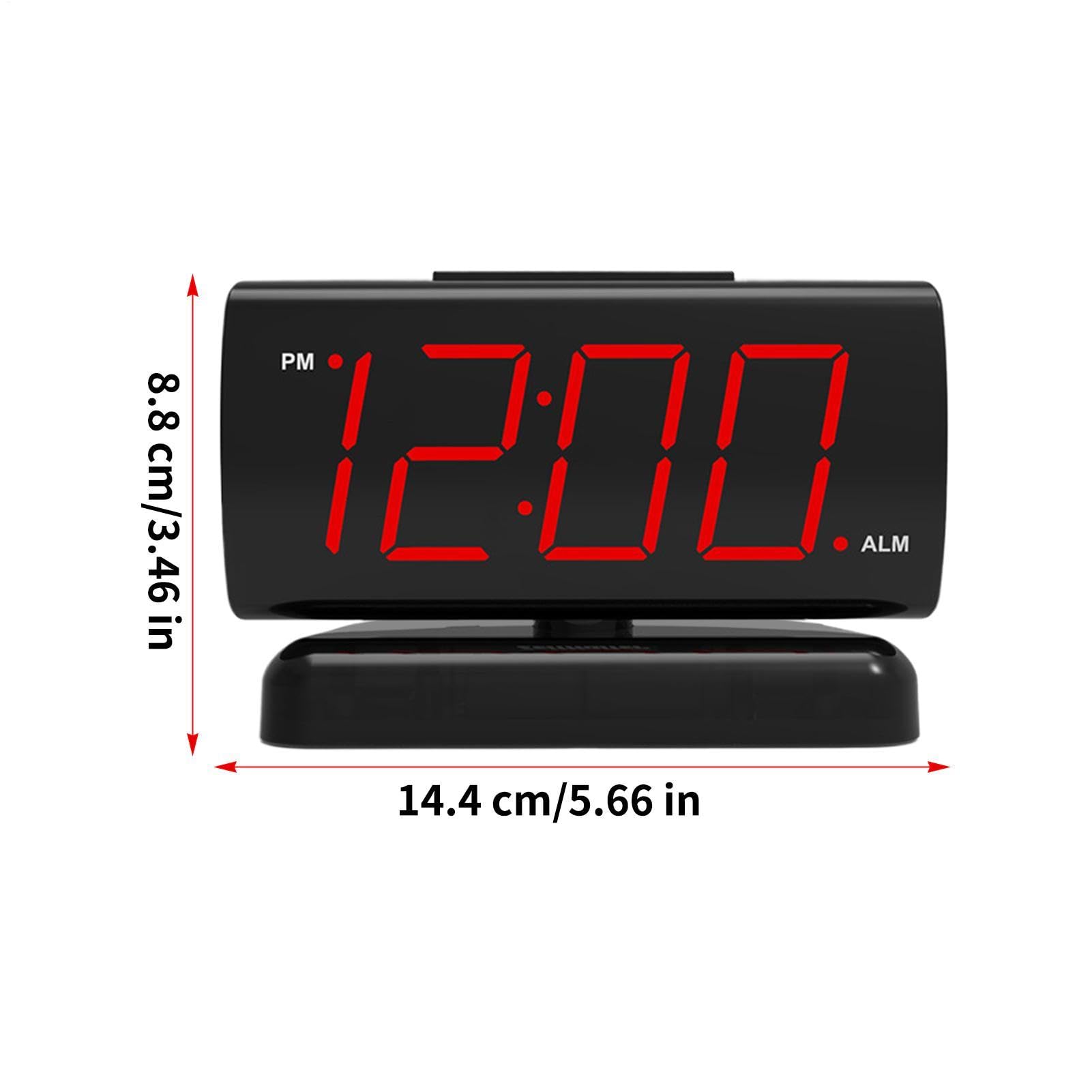 Reloj Digital LED Pantalla LED con Dígitos Rojos y Alarma para Escritorio