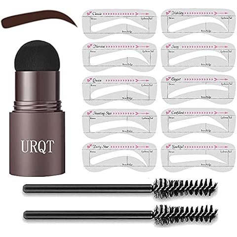 Brow Stamp Reusable Makeup Eyebrow Powder Stencil Kit Medium Brown Color Eye Brow Stamp Suitable For Women Brow Shaping Waterproof Make Up Cosmetic Set (Dark Brown) Cover