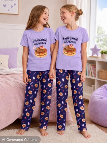 Image of Beezizac Girls Pajamas Cute Print Short /Long Sleeve Pants Set Size 6-18