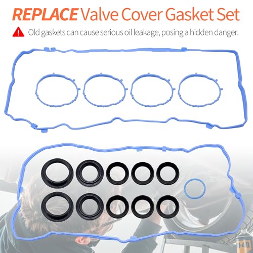 Image of HiSport Engine Valve Cover Gasket Set - Compatible with Chrysler Pacifica Voyager Dodge Durango Jeep Grand Cherokee Wrangler Ram 1500 ProMaster 1500 /2500 / 3500 3.6L 2016-2022 - Replace VS50919