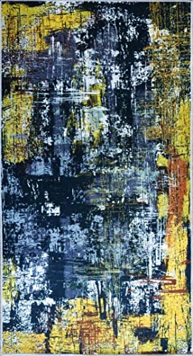 MANI TEXTILE - Tapis de Salon Art Noir Dimensions - 80x150 Cover