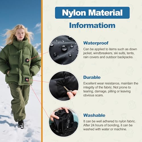 KING MOUNTAIN Self Adhesive Nylon Fabric Repair Tape, 4×63 Inches, Quick Down Jacket Repair Patch, Waterproof Outdoor Gear Patch Kit for Tent,Backpacks,Umbrella, Gloves, Sleeping Bag (Army Green - 2