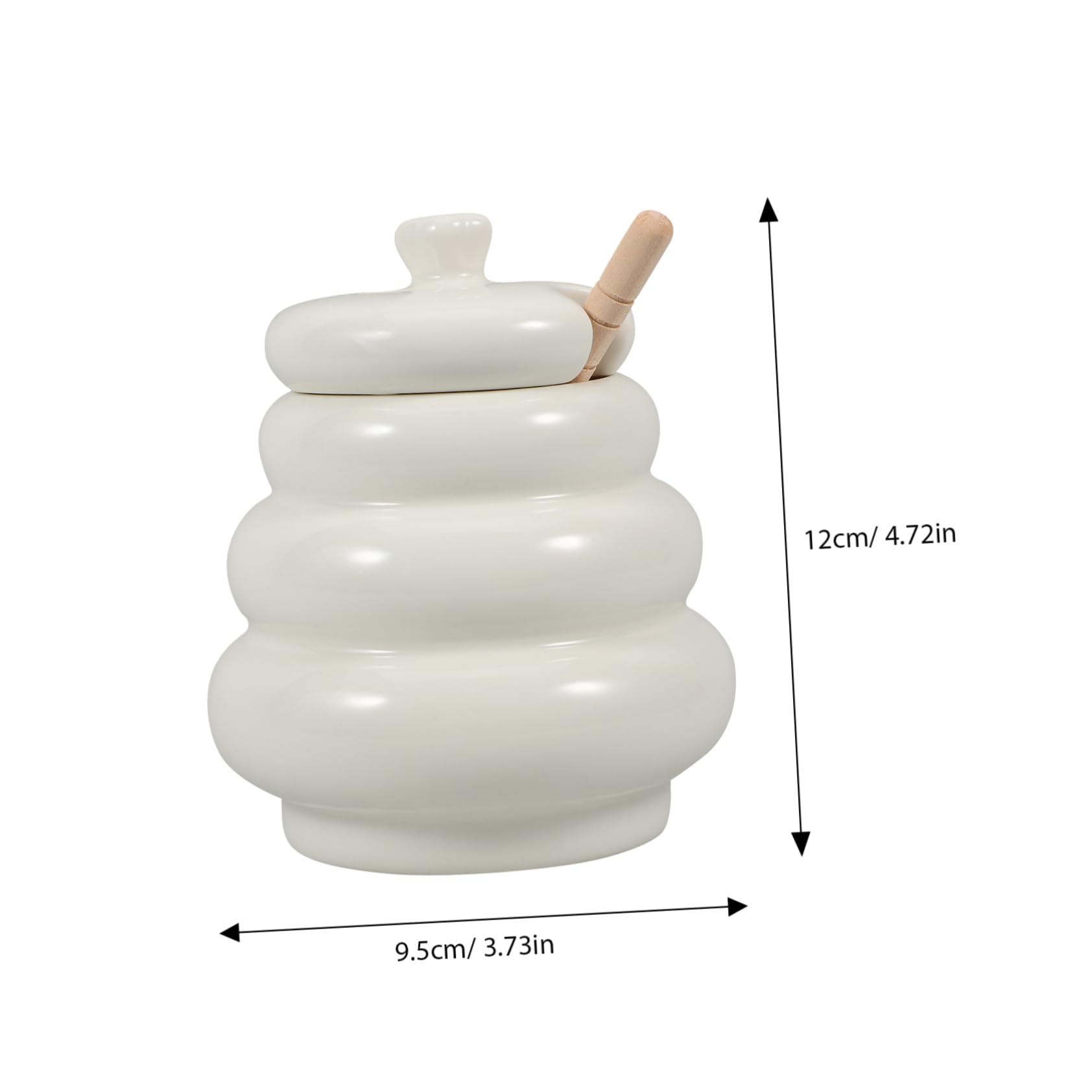 MUCKLILY 1 Set Ceramic Honey Pot with Lid and Dipper Adorable Honey Storage Container Compact Design for
