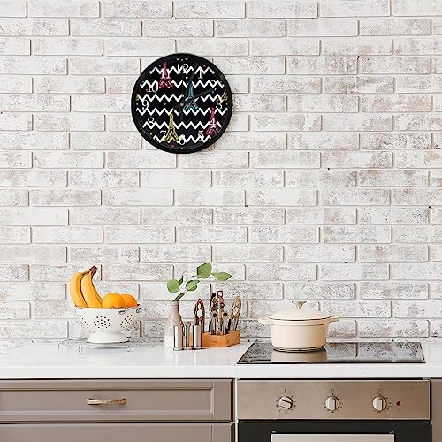 Horloge murale pour maison et cuisine au style Tour Eiffel zigzag moderne - 8