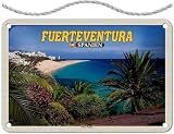 Placa metálica con cordón 18 x 12 cm Fuerteventura España Playa Jandia Mar - Blechemma