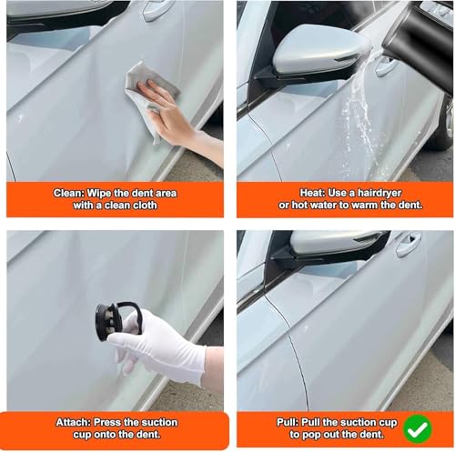 Image of Heavy Duty Suction Cup Puller Tool - Automotive Body Panels, Glass, Tiles & Mirrors - Strong Vacuum Grip for Smooth Surfaces, DIY Dent & Panel Removal (Small-A1)