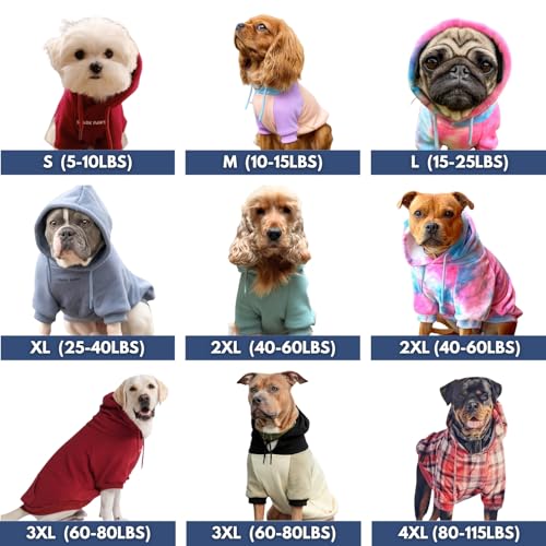 Spark Paws Dog Hoodie – Premium Dog Sweater for Small, Medium, and Large Dogs | Warm Outfits for French Bulldogs, Pitbull, Puppy, Winter Jacket Alternative - Alpine - L