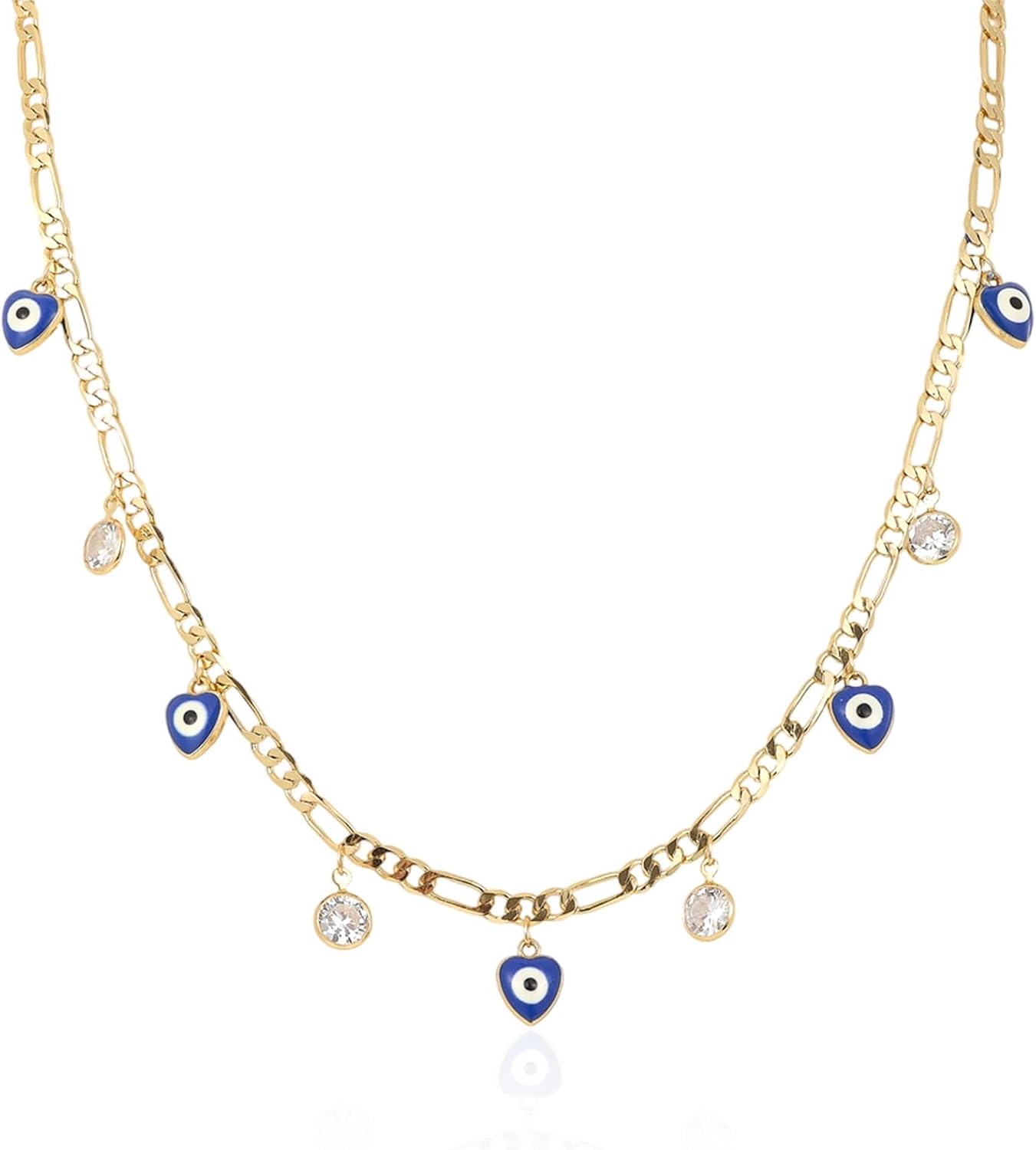 Evil Eye Necklace for Women,14K Gold Plated Bohemian Choker Necklace with Cubic Zirconia,Valentines Day Gift for Girlfriend,Wife,Women - Image 2