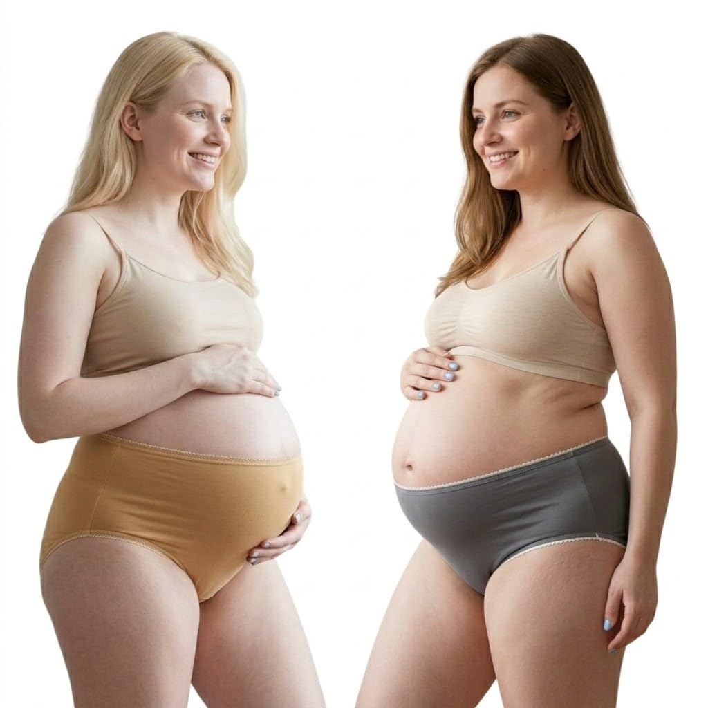 Women’s High Waist Maternity Panties Soft Cotton Pregnancy Underwear Stretchable Belly Support Panty Comfortable Postpartum Innerwear Pack of 2-image-41