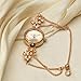 TIME100 Gold Watch for Women Ladies Fashion Dress Bracelet Quartz Wrist Watch Round Dial Brass Strap with Diamonds Waterproof Women Watch (Champagne Gold)