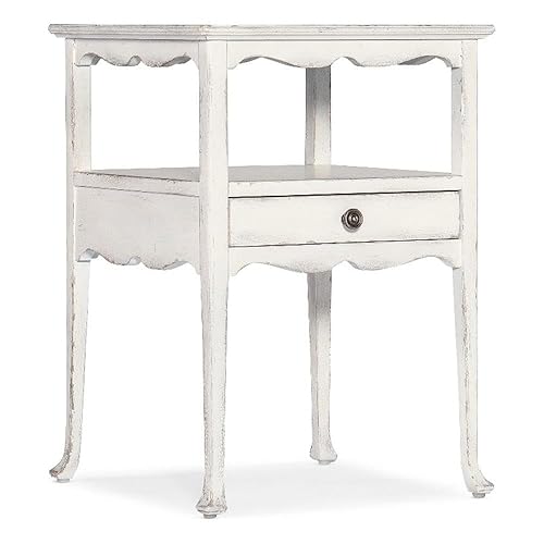 Hooker Furniture Charleston One-Drawer Wood Accent Table in Magnolia White