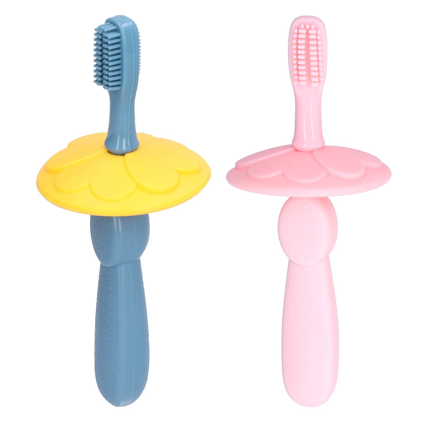 2Pcs Baby Toothbrush Oral Care Kit Detachable Soft Baby Silicone Toothbrush for Infant Training Tooth Brush