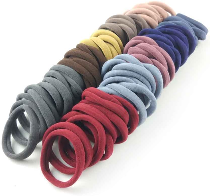 SOWUGI 100 Thick Hair Ties for Women Ponytail Holders for Women Men and Girls (Multicolor)