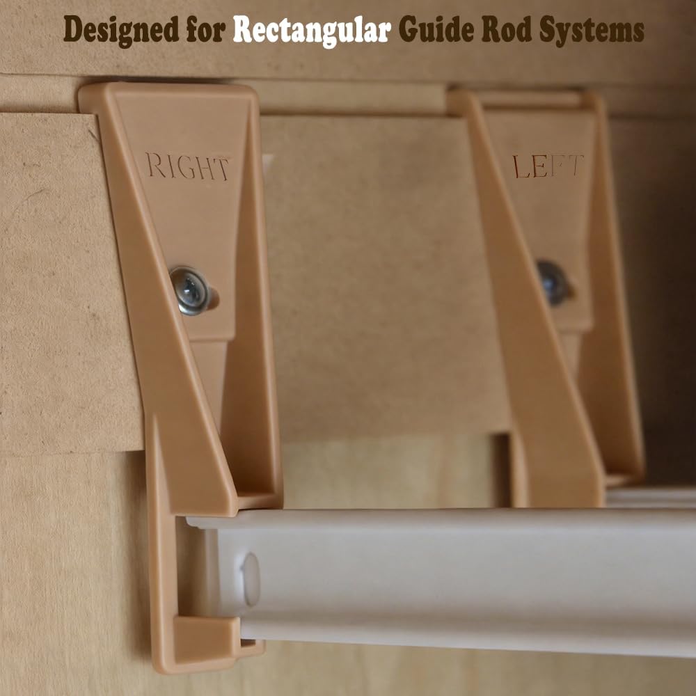 Drawer Guide Mounting Bracket Set (Left & Right) – Replacement Rear Drawer Track Support for Kitchen & Bathroom Cabinets, Fits Rectangular Guide Rod Drawer Slides, Easy Install Repair Kit