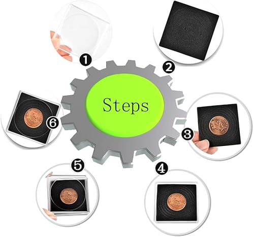 Miniatura 6 de Soporte para monedas de 2 x 2 pulgadas, soporte para monedas de medio dólar de 2 x 2 pulgadas, fundas para coleccionistas, coleccionistas para