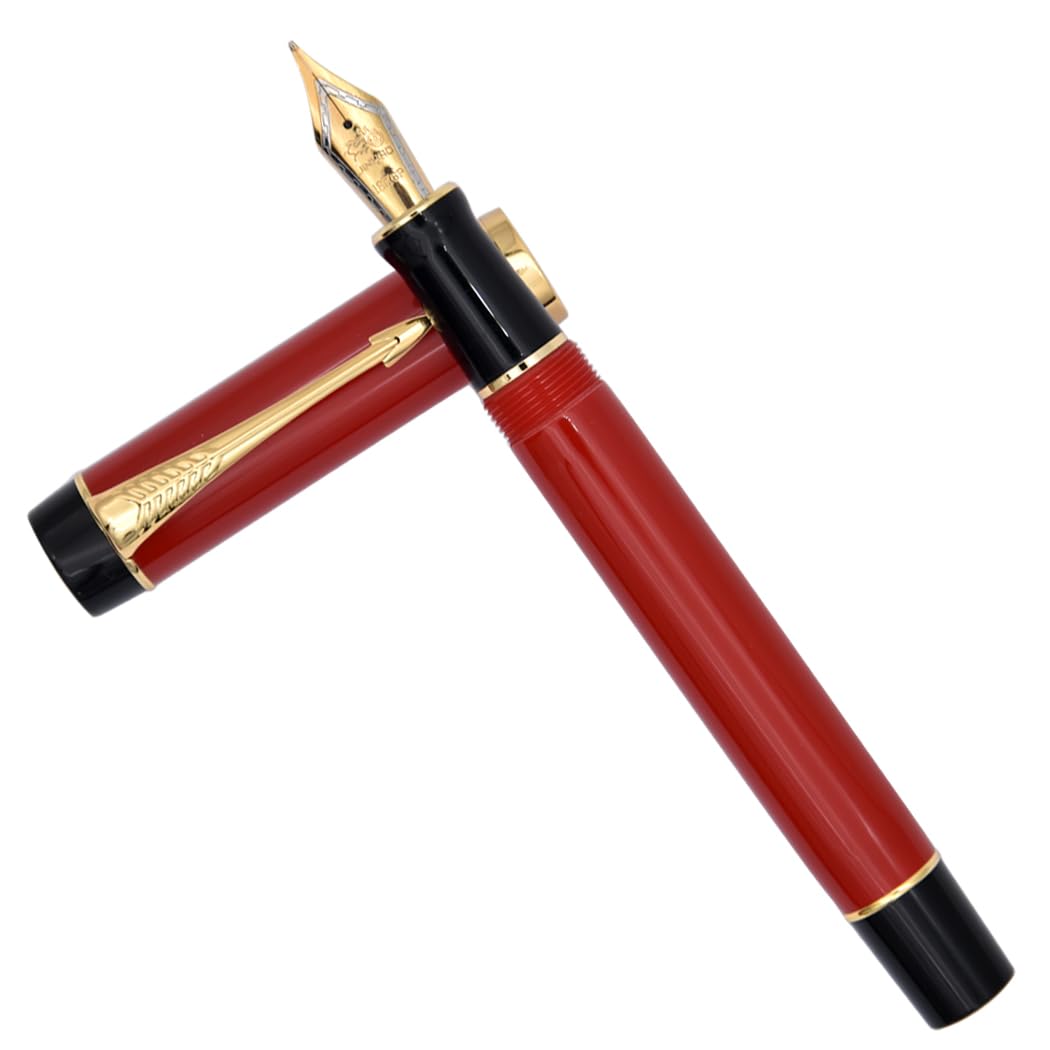 Ranvi Jinhao 100 Fountain Pen,Fine Nib,Solid Color,Red - Image 2