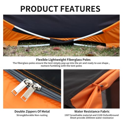 Carpa Pop Up para Camping 2 Personas Ligera Portátil miniatura 5