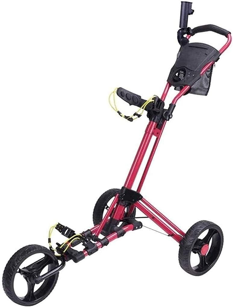 Carrello da Golf a 3 Ruote Carrello da Golf Leggero Lo stoccaggio Pieghevole Consente di Risparmiare Spazio con Lo spintore Regolabile Che Si Apre e Si chiude in Un Secondo