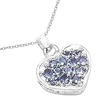 Silvancé - Damen Collier - 925 Silber, rhodiniert - echter Edelstein: Tansanit - Länge: 45cm - P163Tan