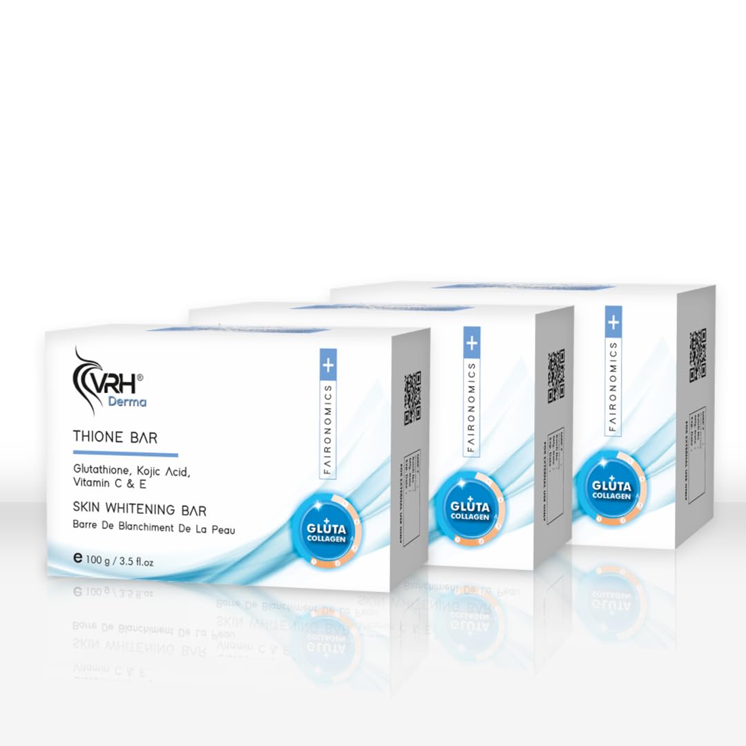 VRH Thione Bar | Skin Whitening Bar with Collagen & Kojic Acid | PACK OF 3 (3x100gm) | VRH