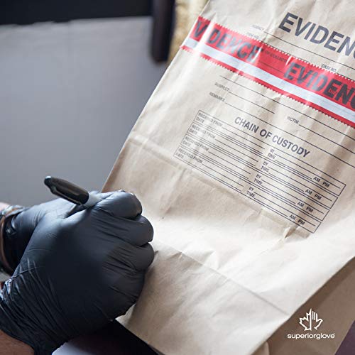 Superior Black Nitrile Gloves, Latex Free Glove, Disposable Gloves, Powder Free, Ultra Thin 3.5 Mil Thickness, 9" Length, Size Medium (Box Of 200) #TOP3