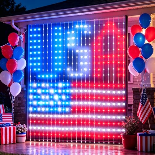 Dazzle Bright Smart Curtain Lights, 400LED 6.6FT x 6.6FT Color