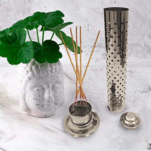 Stainless Steel Incense Holder For Incense Stick Tower Shaped Incense Ash Catcher Indoor Outdoor Use Steel Agarbatti Stand Incense Burner Holder For Positive Energy #TOP6