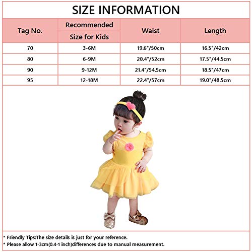 Hihcbf Baby Toddler Girls Christmas Halloween Costume Belle Princess Birthday Bodysuit Romper Tutu Dress W/Headband 3-6M #TOP6