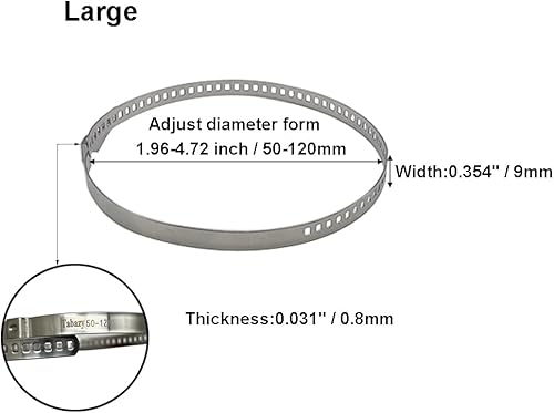 Miniatura 2 de Kit de abrazaderas de arranque CV, 100 unidades, abrazaderas de crimpado de junta de eje ajustable universal de acero inoxidable para arranque de