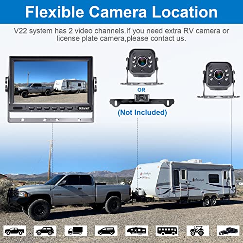 Dohonest Rv Backup Camera Hd 1080P 7'' Lcd Monitor System Infrared Night Vision Waterproof Metal Rear View Cam Adapter For Furrion Pre-Wired Rv Truck Trailer Camper Van V22 #TOP3