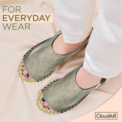 Image of CLOUDAIR Selina Women's Espadrille Wedge Sandals - Comfortable and Stylish Platform Slip On Sandals with Buckle Closure, Comfy Wedge Heels for Women, Fashion Summer Sandals