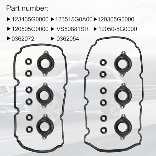 Image of 0362072 Valve Cover Gasket Set with Spark Plug Seals Fit 2013-2021 for Acura Mdx RDX RLX TLX Honda Accord Crosstour Odyssey Passport Pilot Ridgeline 3.0L 3.5L V6 J35Y5 J35Y6