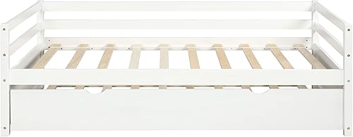 Miniatura 4 de Harper & Bright Designs Sofá cama de madera con nido, sofá cama nido tamaño individual, marco de cama individual estándar, no requiere somier (cama