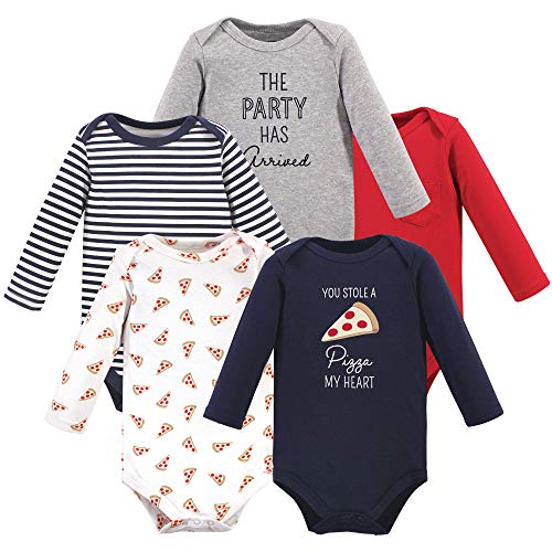 Image of Hudson Baby baby-boys Cotton Long-sleeve Bodysuits 5-pack