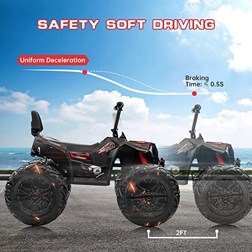 Hetoy PTO_0Z2QSPYU-BK-HT-1 24V Kids Atv, Two Seater Ride On Car 4Wd Quad Electric Vehicle thumb #5